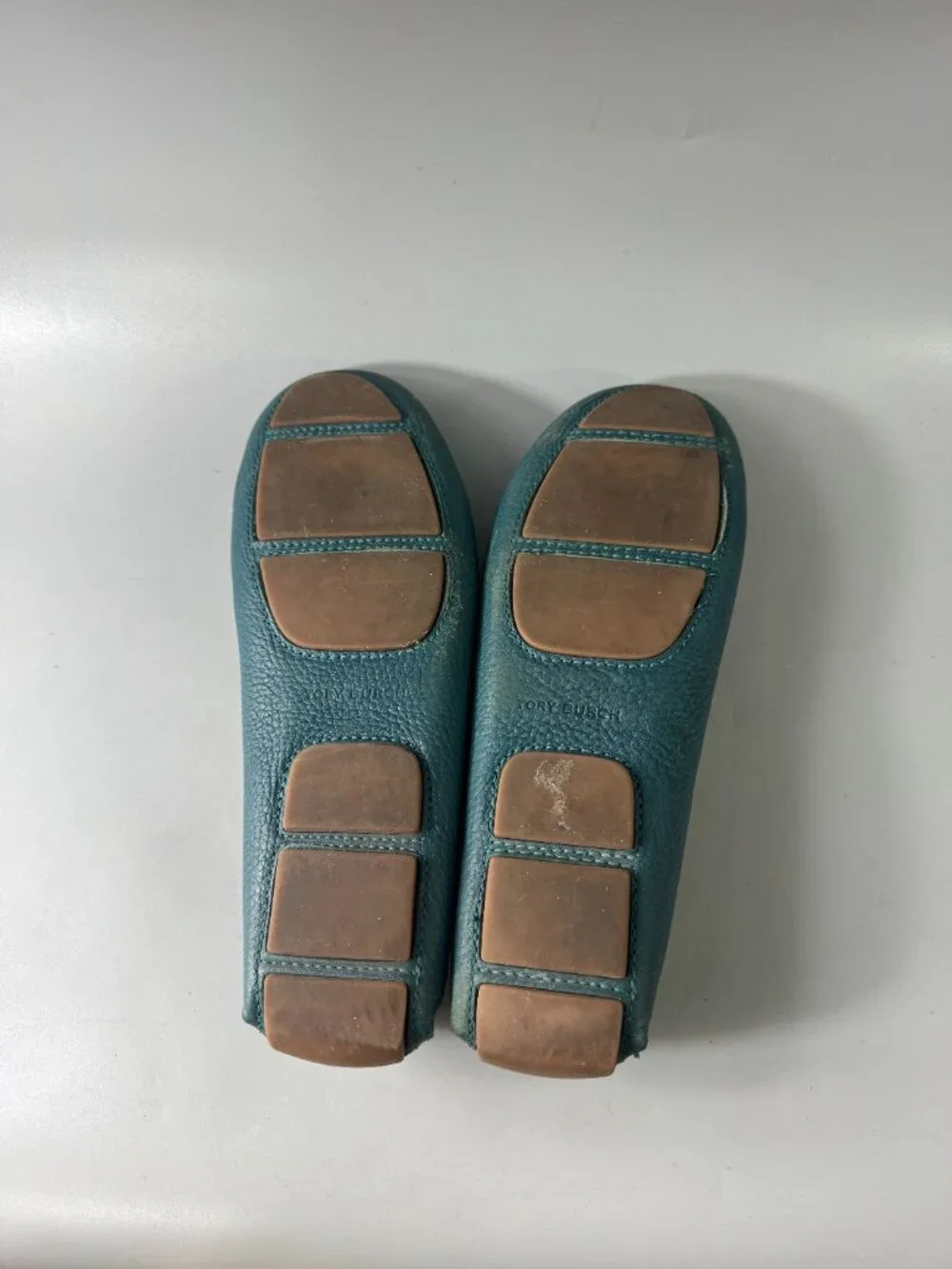 Tory Burch Teal Leather Loafers, Size 7 1/2